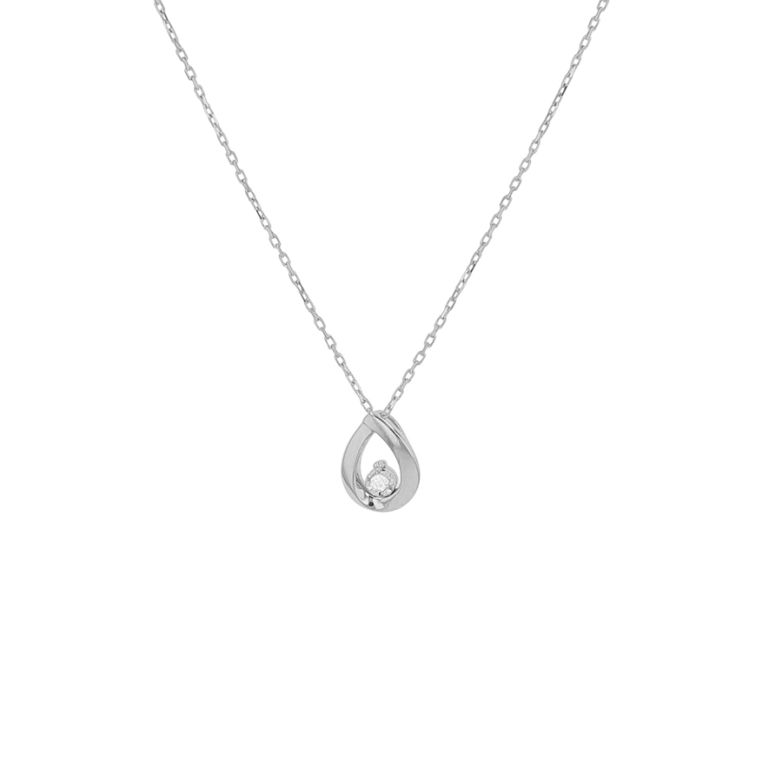 Collier maille forçat or gris diamant (s)