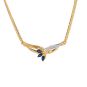 Collier maille anglaise or jaune saphir et diamant(s)