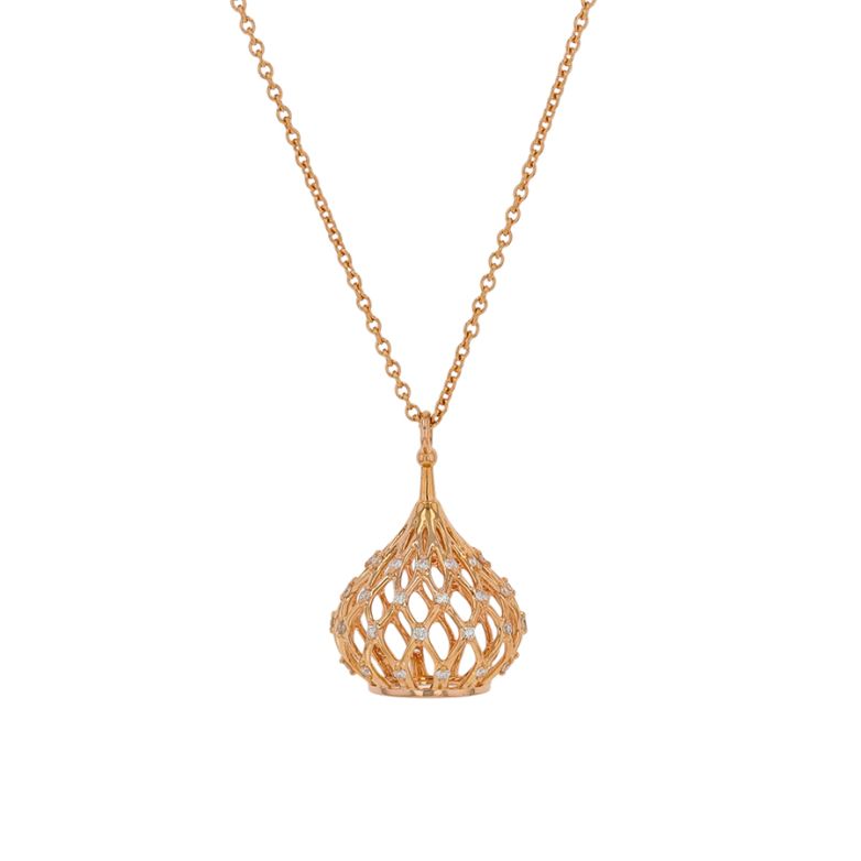 collier or rose diamant (s)