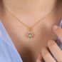Pendentif or jaune aigue-marine 