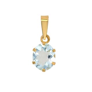Pendentif or jaune aigue-marine