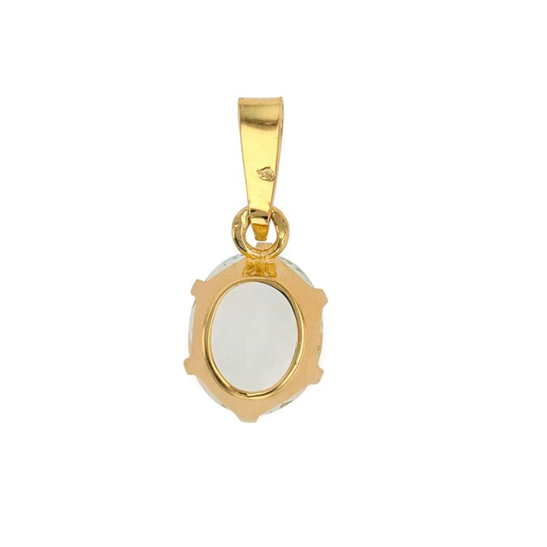 Pendentif or jaune aigue-marine 