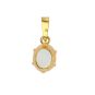 Pendentif or jaune aigue-marine 
