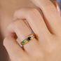 Bague or jaune saphir,émer,rubis,bts 