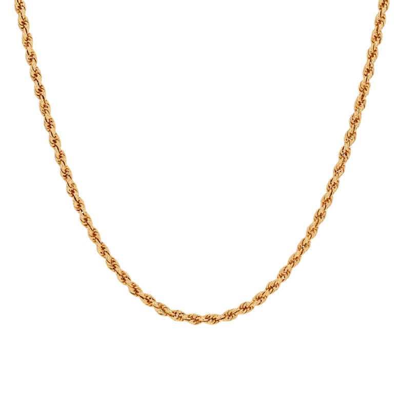 Chaine maille corde or jaune