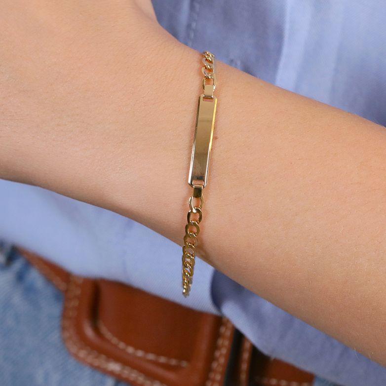 Bracelet maille gourmette or jaune 