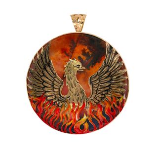 Pendentif or jaune Pierres fines Vintage agate