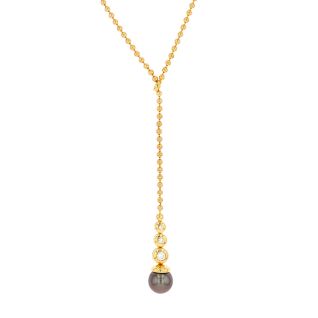 collier or jaune diamant et perle