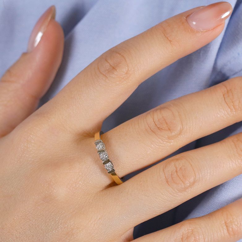 Bague or bicolore diamant (s) 