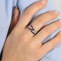 Bague or gris rubis et diamant(s) 