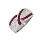 Bague or gris rubis et diamant(s)