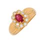 Bague or jaune rubis et diamant(s)