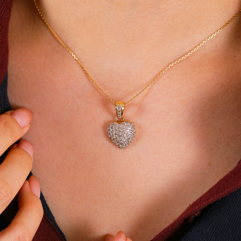 Pendentif coeur diamants...