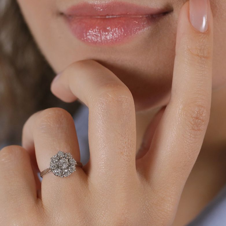 Bague or gris diamant (s) 