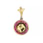 Pendentif 2 ors Rubis et saphirs blancs synthétiques
