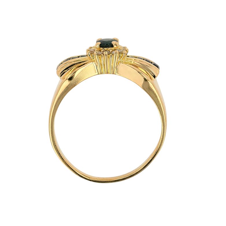Bague or jaune saphir et diamant(s) 