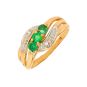 Bague or bicolore émeraude et diamant(s)