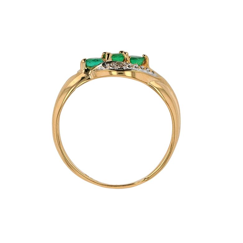 Bague or bicolore émeraude et diamant(s) 