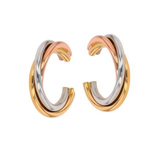 Boucles créoles or jaune, rose, blanc