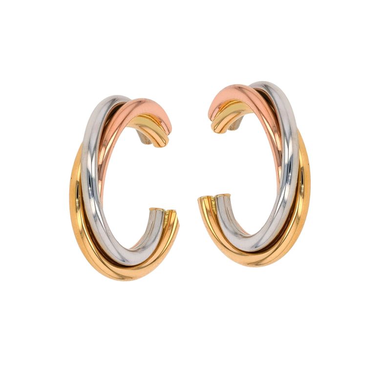 Boucles créoles or jaune, rose, blanc