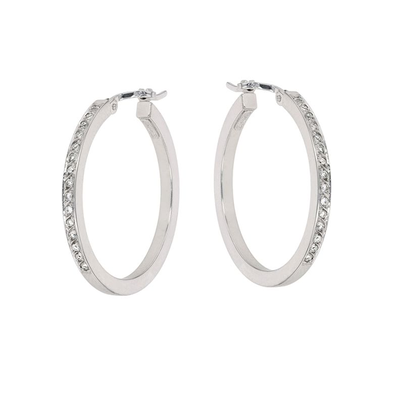 Boucles créoles or gris diamant (s)
