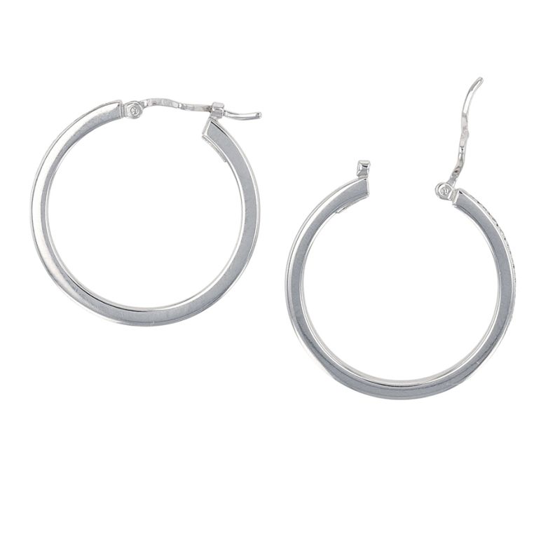 Boucles créoles or gris diamant (s) 