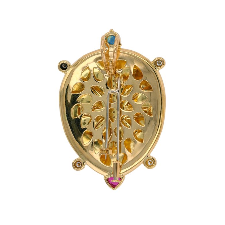 Pendentif or jaune saphir et diamant(s) et rubis