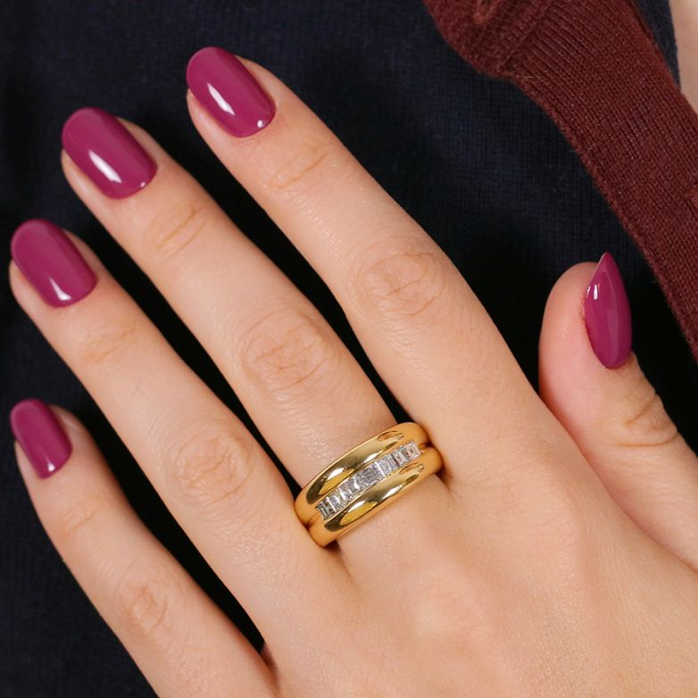 Bague or jaune diamant (s) 