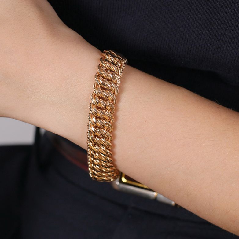 Bracelet maille américaine or jaune 