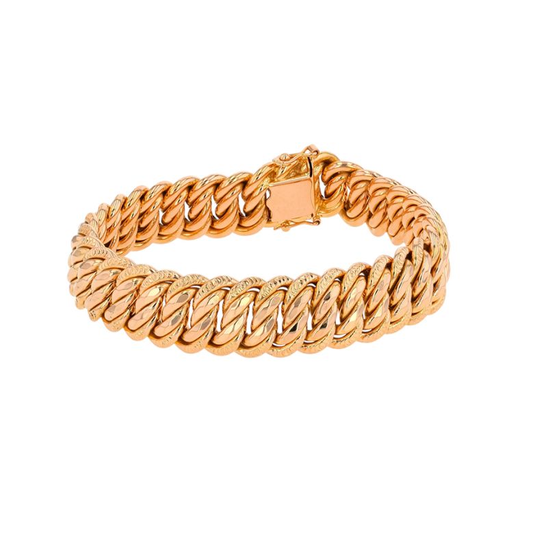 Bracelet maille américaine or jaune