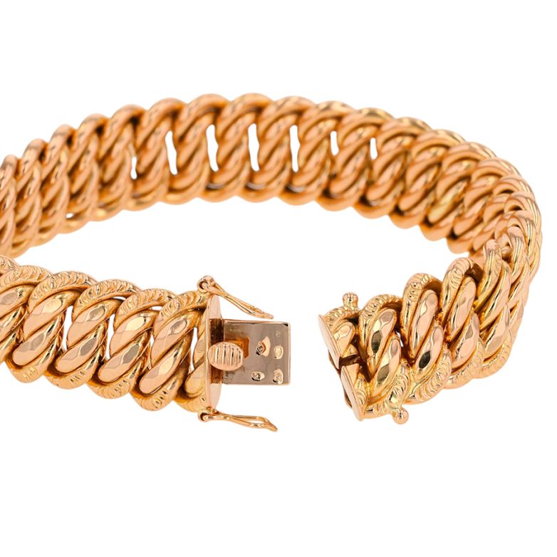 Bracelet maille américaine or jaune 
