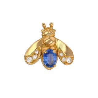 Broche or jaune saphir et diamant(s)