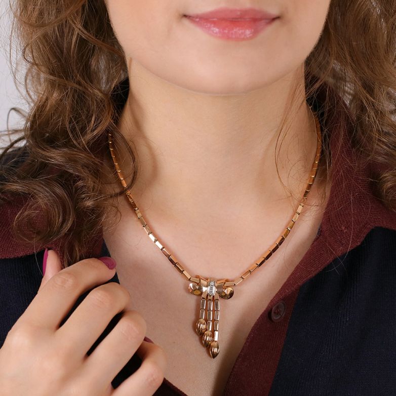collier 2 ors diamant (s) Vintage 