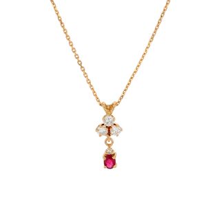 collier or jaune rubis et diamant(s)