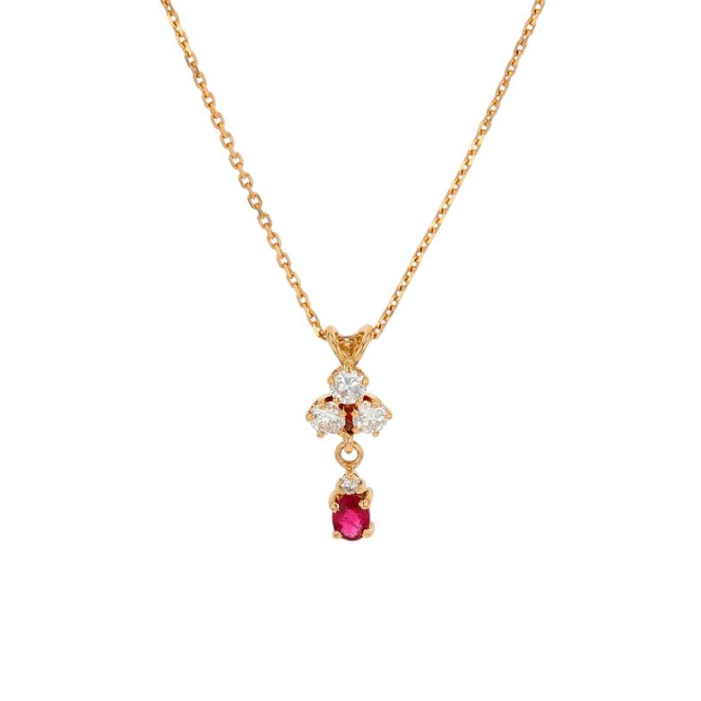 collier or jaune rubis et diamant(s)