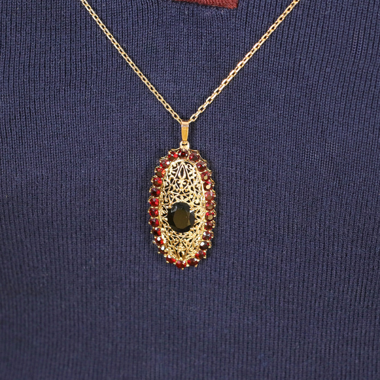 Pendentif vintage grenats...