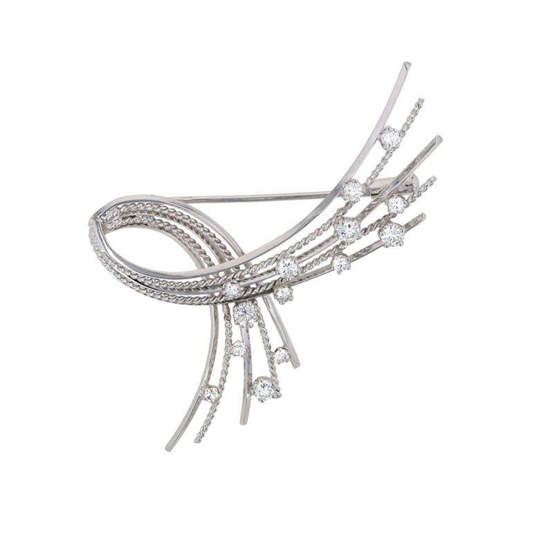 Broche or gris diamant (s) Vintage 