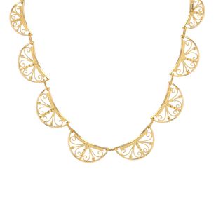 Collier maille filigrane or jaune