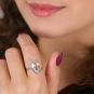 Bague or gris aigue-marine 