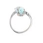 Bague or gris aigue-marine 