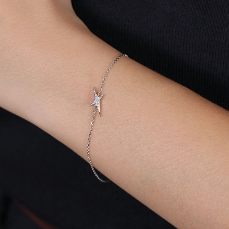 Bracelet or gris diamant (s) signé MAUBOUSSIN