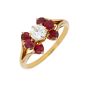 Bague or jaune rubis et diamant(s)
