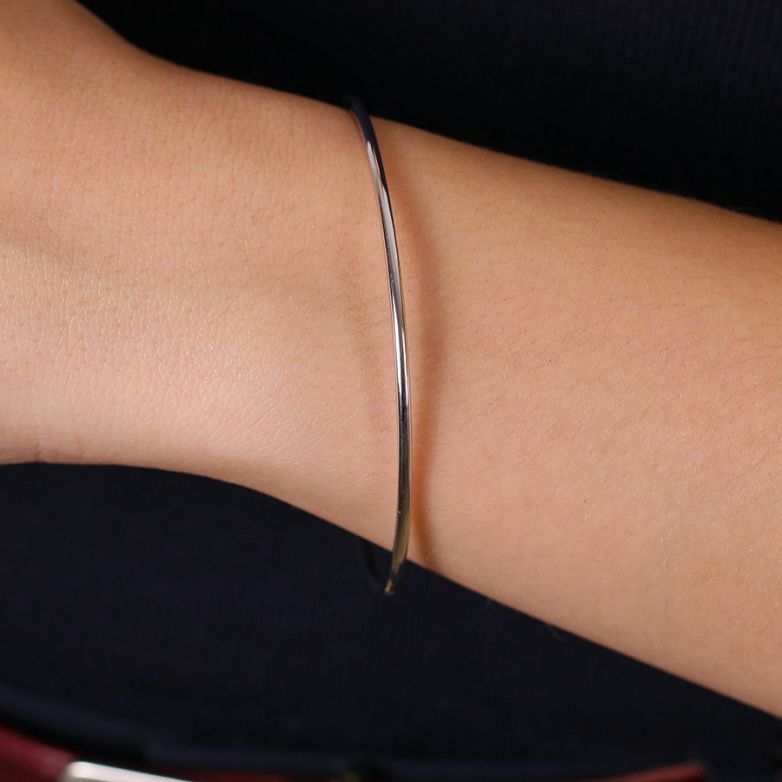 Bracelet jonc rigide or gris 