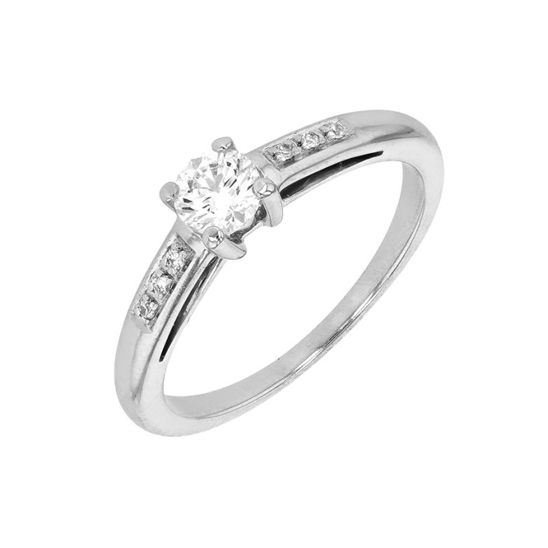 Solitaireor gris diamant (s) signé MAUBOUSSIN