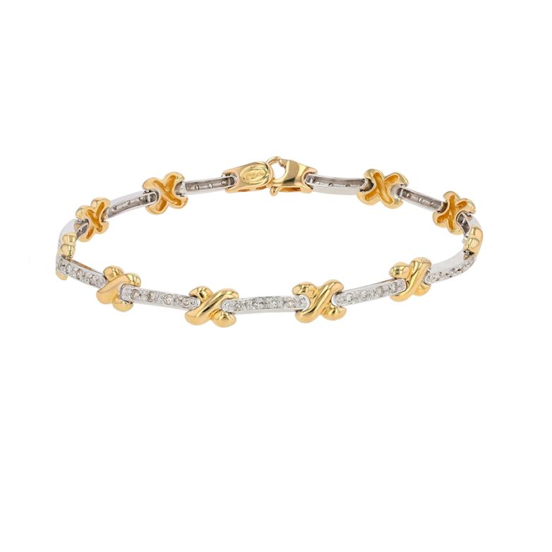Bracelet or bicolore diamant (s) 