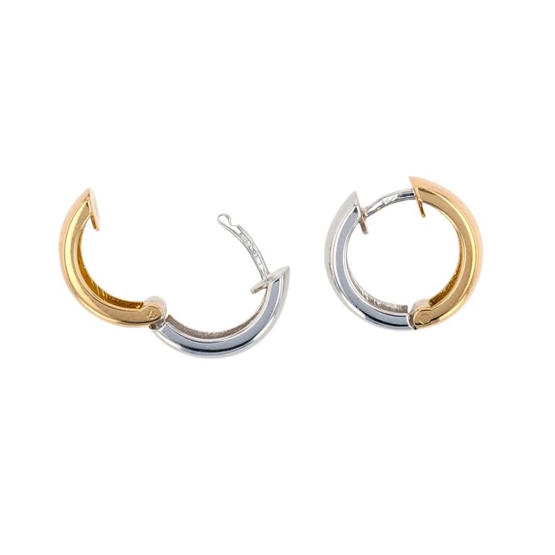 Boucles d'oreilles or bicolore 