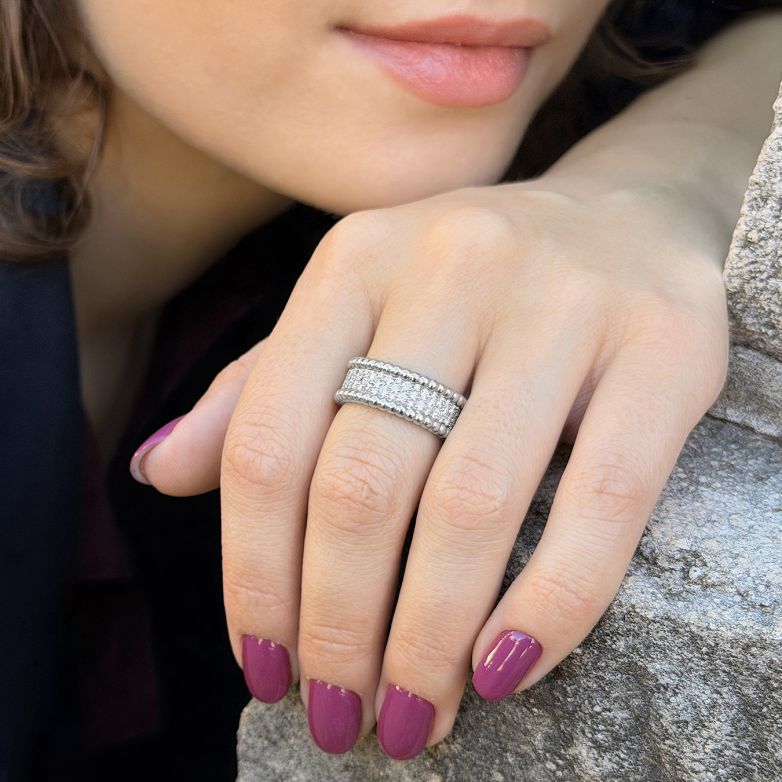 Bague or gris diamant (s) 