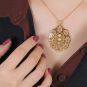 Pendentif or jaune diamant et perle Vintage 