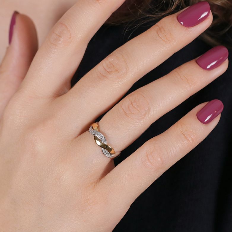 Bague or bicolore diamant (s) 