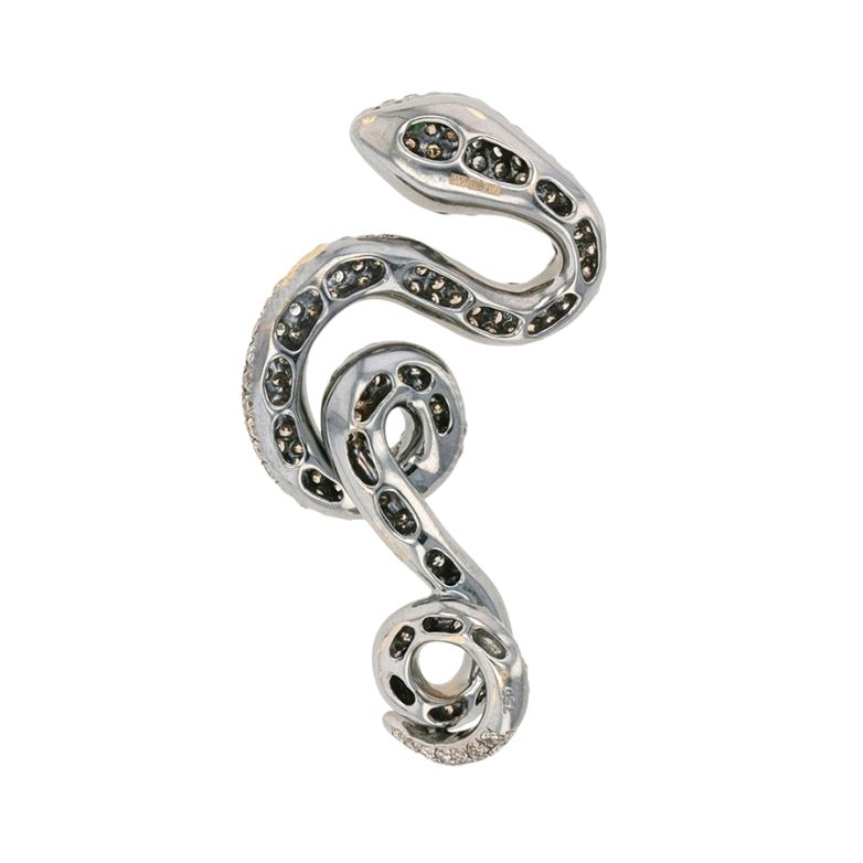 Pendentif or gris émeraude et diamant(s) 